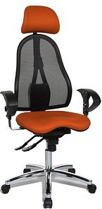 Topstar Bürostuhl Sitness 45, ST99U L54X Stoff orange, Gestell chrom