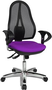 Thumbnail - Topstar Bürostuhl Open Point SY Deluxe, OP290U G03 Stoff lila, Gestell chrom