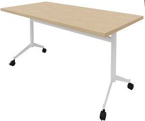 Thumbnail - Quadrifoglio Mehrzwecktisch Pop-up eiche, weiß rechteckig, T-Fuß-Gestell weiß, 160,0 x 80,0 x 74,0 cm