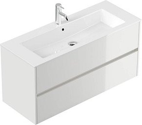 POSSEIK Waschbecken mit Unterschrank LIMES 120 weiß glanz 120,0 x 46,5 x 58,5 cm