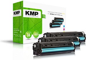 KMP H-T189CMY cyan, magenta, gelb Toner kompatibel zu HP 312A (CF440AM), 3er-Set