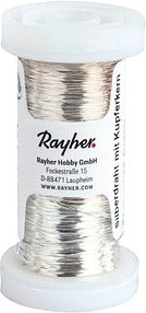Rayher Silberdraht mit Kupferkern Basteldraht silber 0,3 Ø mm 100,0 m 1 Rolle