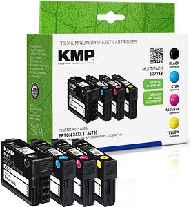 KMP E222XV schwarz, cyan, magenta, gelb Druckerpatronen kompatibel zu EPSON 34XL (T3476), 4er-Set