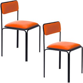 2 meet powered by PAPERFLOW Besucherstühle BISTRO CHBISX2V.27 rost Stoff