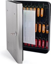 Thumbnail - pavo Schlüsselkasten silber mit 54 Haken, Zylinderschloss, 25,5 x 7,0 x 30,5 cm, 1 St.