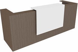 Quadrifoglio Empfangstheke gerade, eukalyptus, weiß 285,0 x 88,0 x 113,0 cm