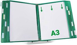 Thumbnail - tarifold Sichttafelsystem 433205 DIN A3 grün mit 20 St. Sichttafeln, 1 St.