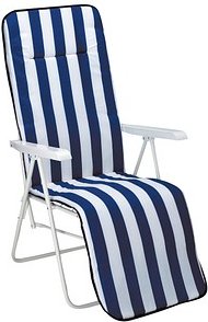 Thumbnail - BEST Gartenstuhl mit Armlehnen Chiemsee weiß, blau, 1 St.