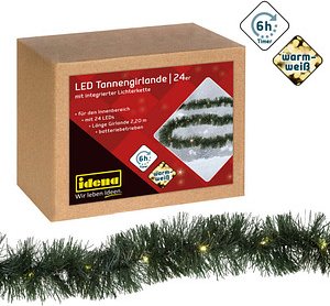 Idena Tannengirlande 24er LED Lichterkette grün 2,2 m