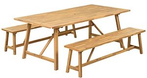 Thumbnail - Garden Pleasure Sitzgruppe SYDNEY, braun Holz, 3-teilig