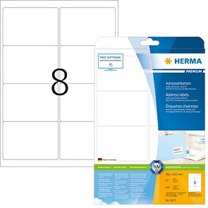 Thumbnail - HERMA Adressetiketten 5077 weiß 99,1 x 67,7 mm, 25 Blatt