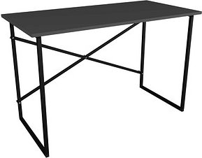 VCM my office Insasi Schreibtisch anthrazit rechteckig, U-Fuß-Gestell schwarz 90,0 x 50,0 cm