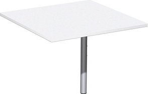 geramöbel Verbindungsplatte höhenverstellbar Flex weiß, silber quadratisch 80,0 x 80,0 x 68,0 - 80,0 cm