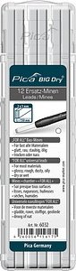 Pica Big Dry For All 6032 Bleistiftminen für Zimmermannsbleistift mit Druckmechanismus weiß 2B 2,0 - 5,0 mm, 12 St.