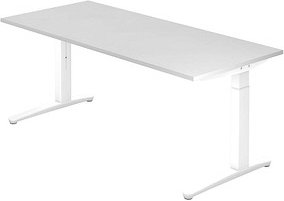 Thumbnail - HAMMERBACHER VXB19 höhenverstellbarer Schreibtisch weiß rechteckig, C-Fuß-Gestell weiß 180,0 x 80,0 cm