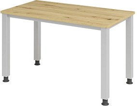 HAMMERBACHER QS612 Schreibtisch asteiche rechteckig, 4-Fuß-Gestell silber 120,0 x 67,2 cm