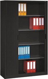 Thumbnail - CP Omnispace Rollladenschrank schwarzgrau 4 Fachböden 120,0 x 42,0 x 198,0 cm