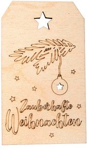 Rayher Geschenkanhänger natur Holz "Zauberhafte Weihnachten", 1 St.