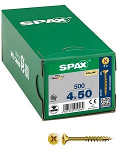 SPAX® Universalschrauben Z2 Senkkopf YELLOX 0291020400505 4 mm x 50 mm, 500 St.