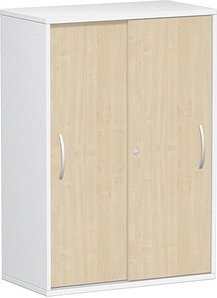 geramöbel Schiebetürenschrank Flex, S-383502-AW weiß, ahorn 2 Fachböden 80,0 x 42,5 x 118,2 cm