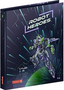BRUNNEN ROBOT HEROES Ringbuch 2-Ringe dunkelblau, lila 3,2 cm DIN A4, 1 St.