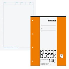 BRUNNEN Arbeitsblock Kieserblock gelocht DIN A4 blanko Lineatur 14C