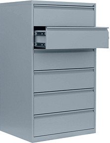 LÜLLMANN Karteischrank lichtgrau 76,0 x 62,0 x 132,0 cm, 1 St.