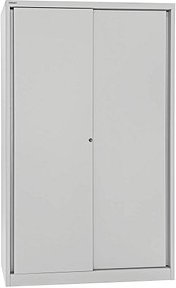 BISLEY Schiebetürenschrank ECO, SD12194S645 lichtgrau 4 Fachböden 120,0 x 43,0 x 198,0 cm