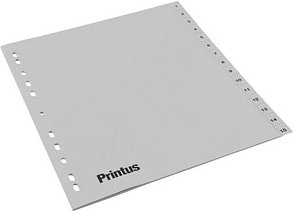 Printus Ordnerregister DIN A4 Vollformat 1-15 grau 15-teilig, 1 Satz