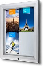 Showdown® Displays Schaukasten T silber 4x DIN A4