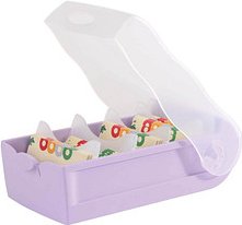 HAN CROCO Karteikasten DIN A7 für 900 Karteikarten lila-transparent mit Deckel