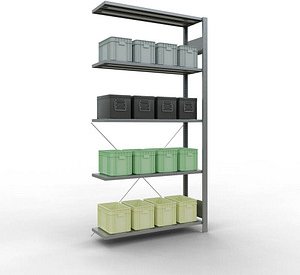 Thumbnail - SCHULTE Anbau-Schwerlastregal 12745-130 silber 130,0 x 40,0 x 200,0 cm