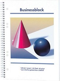 Collegeblöcke Kugel und Kegel Kleinformat kariert DIN A5 Innenrand, 5 Blöcke