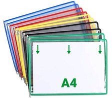 tarifold Sichttafeln mit 5 Aufsteckreitern DIN A4 quer farbsortiert, Öffnung oben, 20 St.