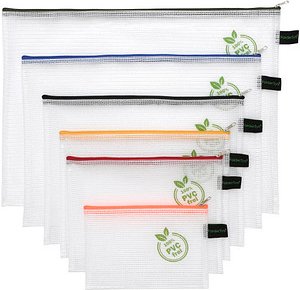 FolderSys Reißverschlussbeutel transparent/farbsortiert 0,20 mm, 1 Set