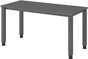 HAMMERBACHER QS614 Schreibtisch grafit rechteckig, 4-Fuß-Gestell grau 140,0 x 67,2 cm