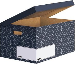 5 Bankers Box Archivboxen Bankers Box Décor Serie mitternachtsblau/weiß 36,7 x 57,0 x 29,5 cm