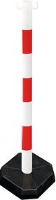 Absperrpfosten weiß/rot