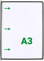 Thumbnail - tarifold Sichttafeln DIN A3 schwarz, Öffnung seitlich, 20 St.