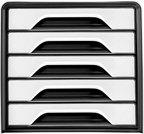 Thumbnail - cep Schubladenbox Smoove schwarz/weiß 1071110121, DIN A4 mit 5 Schubladen, 1 St.