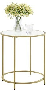 Thumbnail - VASAGLE Beistelltisch rund Glas gold 50,0 x 50,0 x 55,0 cm, 1 St.