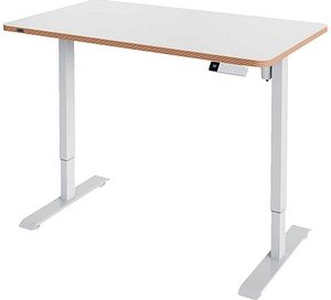 LEITZ Ergo höhenverstellbarer Schreibtisch weiß rechteckig abgerundet, T-Fuß-Gestell weiß 120,0 x 70,0 cm