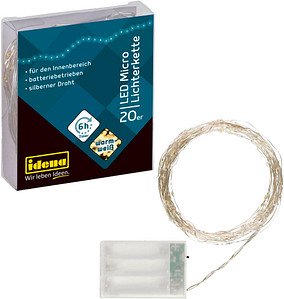 Idena 20er Micro LED Lichterkette silber 2,2 m