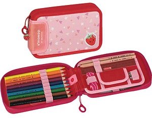 BRUNNEN Federmäppchen befüllt s'maepp Fruity Love rosa/rot 16-teilig, 20,0 x 4,5 cm