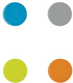 MAUL Magnete farbsortiert, Kunststoff Ø 3,26 x 0,98 cm, 4 St.