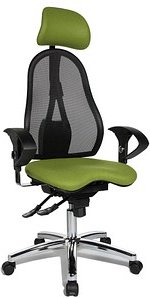 Thumbnail - Topstar Bürostuhl Sitness 45, ST99U L55X Stoff grün, Gestell chrom