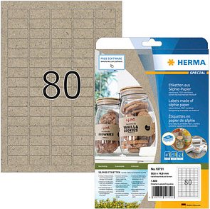 1.600 HERMA Etiketten braun 35,6 x 16,9 mm