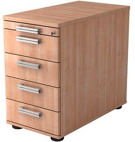 Thumbnail - HAMMERBACHER Akandia Standcontainer nussbaum 5 Auszüge 42,8 x 80,0 x 72,0 - 76,0 cm