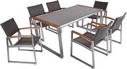 Thumbnail - Garden Pleasure Sitzgruppe AVA, silber Kunststoff, Metall, 7-teilig