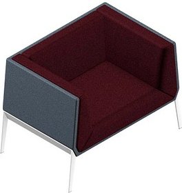 Quadrifoglio Besuchersessel Accord bordeaux, grau weiß Stoff, 1 St.